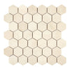 Beige hexagon tile mosaic of Crema Marfil Marble in polished or honed finish