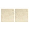 Two beige Crema Marfil marble tiles, 24x24 polished or honed finish