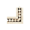 L-shaped marble mosaic border from Crema Marfil Marble 2X12 Bias Border product