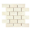 Rectangular off-white Crema Marfil Marble 2X4 brick mosaic tile for elegant decor