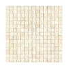 Textured beige mosaic tile from Crema Marfil Marble 3-D Small-Bread collection