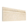 Beige travertine molding displayed with Crema Marfil Marble Baseboard Trim Liner