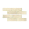 Rectangular cream-colored tiles of Crema Marfil Marble 4X12 Polished or Honed