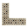 L-shaped mosaic tile border for Crema Marfil Marble Florida Flower polished design