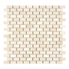 Beige brick mosaic tile from Crema Marfil Marble 5/8X1 1/4 Mini-Brick Mosaic