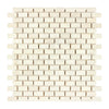 Crema Marfil Marble 5/8X1 1/4 Mini-Brick Mosaic Tumbled Rectangular Tile Sheet