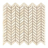 Beige Chevron Mosaic Tile in Crema Marfil Marble Chevron Mini Polished or Honed Design