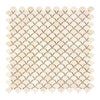 Beige scallop tile mosaic of Crema Marfil Marble FAN polished or honed finish