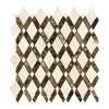 Diamond-patterned mosaic tile in Crema Marfil Marble Lattice design, polished or honed