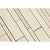 Rectangular stone tile pattern in Crema Marfil Marble Manhattan Mosaic Polished finish