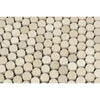 Crema Marfil Marble Penny-Round Mosaic Polished Circular Tile Pattern Design