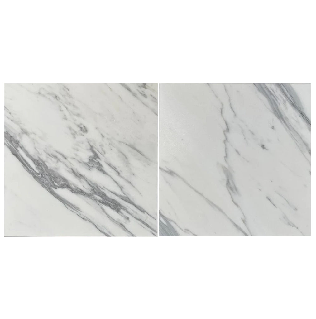 Statuary-Statuario White 24X24 Italian Marble Polished-Honed