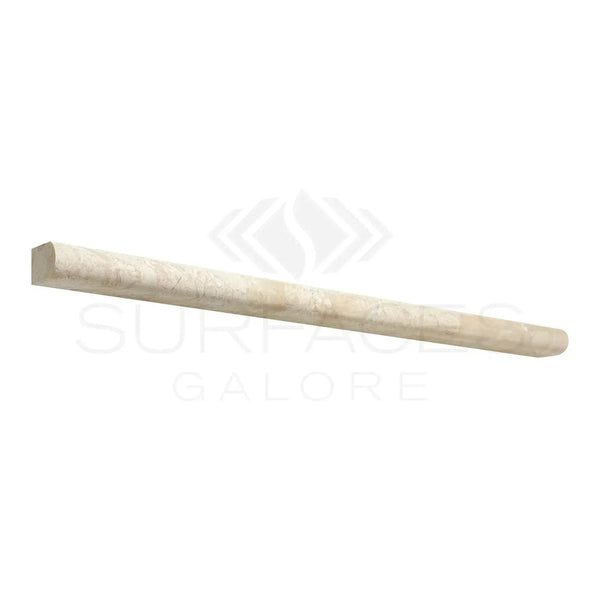 Beige marble pencil tile from Diano Royal Queen Beige 1/2X12 Polished or Honed