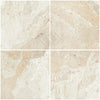 Four beige Diano Royal Marble 24X24 tiles, polished or honed, showcasing elegance