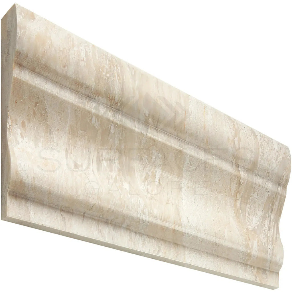 Beige marble molding from Diano Royal Marble 2X12 Milano, polished or honed finish