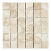 Beige square mosaic tile sheet of Diano Royal Marble 2X2 Polished design