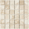 Beige marble mosaic tile in Diano Royal Queen Beige 2X2 Polished design