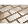 Beige rectangular beveled tiles in Diano Royal Marble 2X4 Deep-Beveled Brick Mosaic