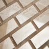 Beige marble brick pattern of Diano Royal Queen Beige 2X4 deep-beveled mosaic