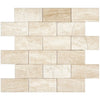 Beige marble brick mosaic in Diano Royal Queen Beige 2X4 polished design