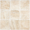 Nine square Diano Royal Queen Beige Marble 4X4 Tiled surface in tumbled finish