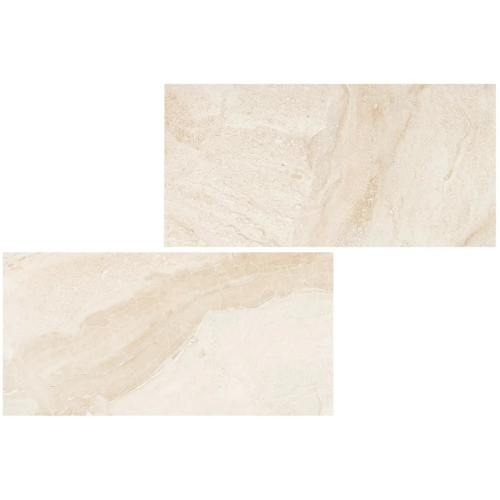 Beige marble tiles of Diano Royal Queen Beige Marble 6X12 polished or honed finish