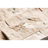 Textured beige stone wall tiles in Diano Royal Queen Beige Marble Ledger-Panel Mosaic