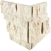 Stacked Corner Stone Veneer Diano Royal Queen Beige Marble Ledger-Panel Mosaic