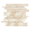 Beige marble mosaic tile from Diano Royal Queen Beige Marble Manhattan Polished collection