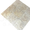 Square Travertine tiles Dore Reale Light Golden Beige 12X12 Tumbled Tile