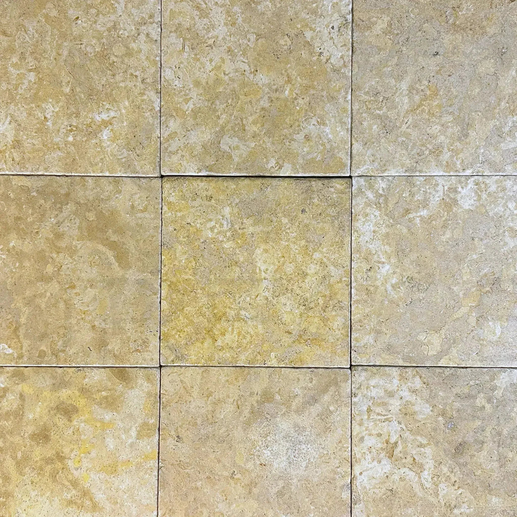 Square Dore Reale Light Golden Beige 12X12 Tumbled Travertine Tiles for sale