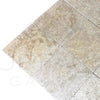 Square textured beige tiles from Dore Reale Light Golden Beige 12X12 Tumbled Tile