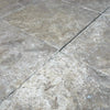 Gray stone floor tiles of Dore Reale Light Golden Beige Tumbled Tile 12X12