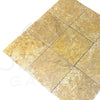 Square travertine tiles Dore Reale Light Golden Beige 12X12 Tumbled Tile 110 Sq.Ft