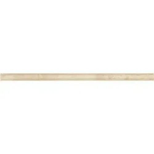 Wooden trim molding featured with Durango/Paredon 1/2X12 Pencil Liner Travertine Honed