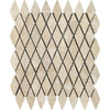 Diamond-shaped beige marble mosaic tile sheet for Durango Paredon Travertine