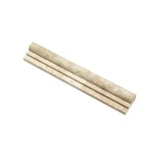 Beige marble chair rail in Durango Paredon 2X12 OG-1 Single-step Trim Liner Travertine