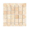 Beige square mosaic tiles from Durango/Paredon Mexican 2X2 Brick Mosaic Travertine Tumbled