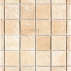 Beige square tile mosaic of Durango Paredon 2X2 Brick Mosaic Travertine Tumbled