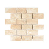 Beige Brick Mosaic Tile from Durango Paredon Mexican 2X4 Travertine Tumbled Collection