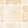 Beige travertine tile pattern of Durango Paredon Mexican 4X4 Travertine Tumbled