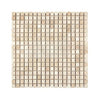 Square mosaic tile sheet of Durango Paredon 5/8X5/8 Mosaic Travertine Tumbled