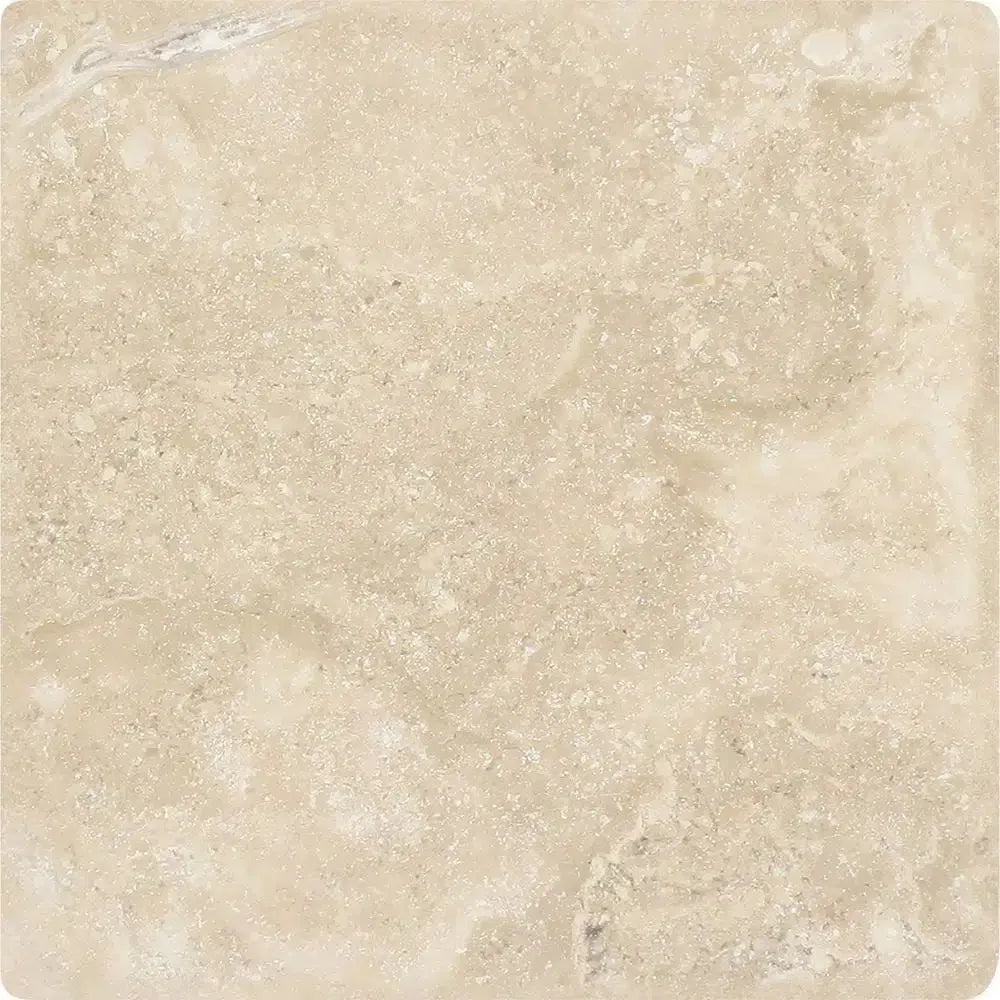 Beige travertine tile from Durango Paredon Mexican collection 6X6 tumbled finish