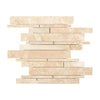 Beige stone mosaic tile from Durango Paredon Random Strip Mosaic Travertine collection