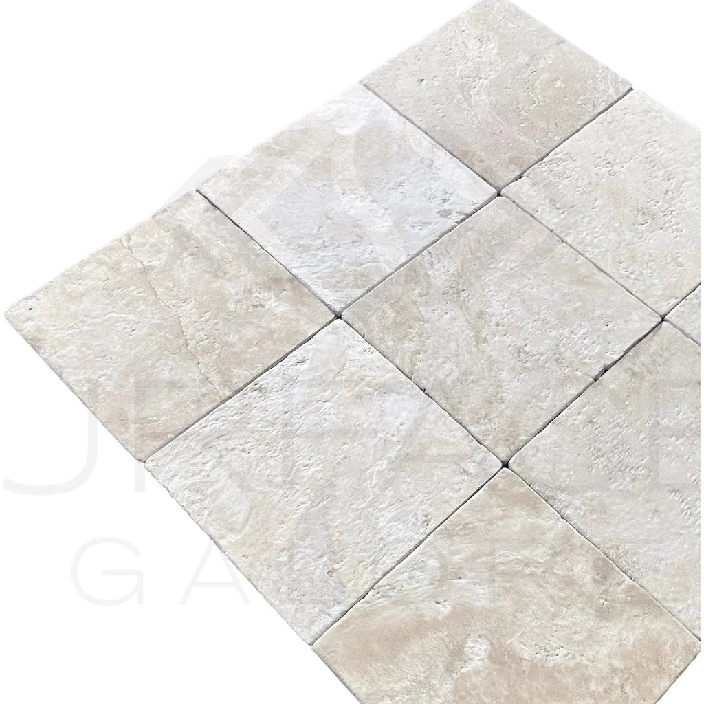 Square Durango Santa Fe 12x12 Tumbled Travertine Tiles for sale at $4.99 per sq.ft