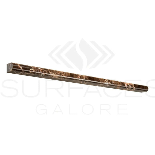 Brown Marble Pencil Tile from Emperador Dark Marble 1/2X12 Pencil Liner Polished