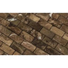 Brown marble brick mosaic Emperador Dark Marble 1X2 Tumbled for elegant interior design