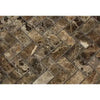 Brown marble herringbone tile from Emperador Dark Marble 1X2 Herringbone Mosaic Polished