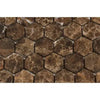 Brown marble hexagon tiles in Emperador Dark Marble 2 inch Hexagon Mosaic Tumbled