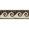 Mosaic tile border in wave pattern featuring Emperador Dark Marble polished finish